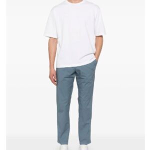 NEW White Sand Unisex Cerulean Blue Belted Chino Trouser Pants Size 38